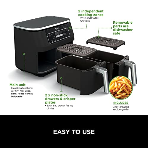 Ninja Foodi Air Fryer [AF300UK], Dual Zone,